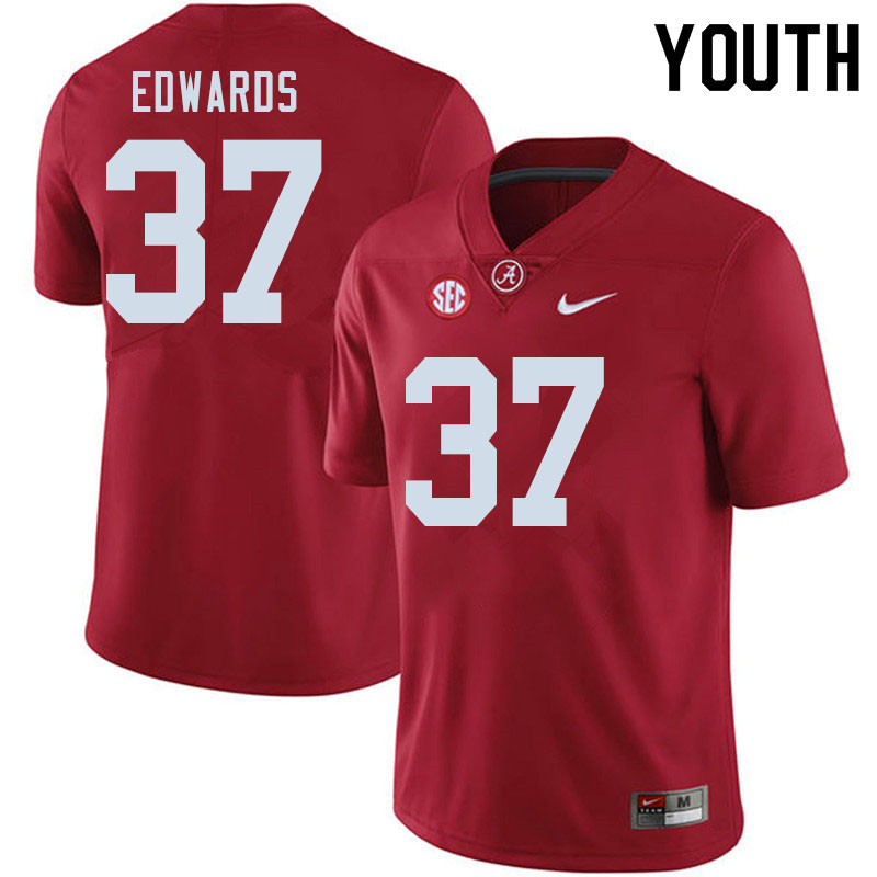 Youth #37 Jalen Edwards Alabama Crimson Tide College Football Jerseys Sale-Crimson